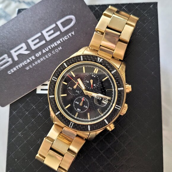 Breed Maverick BRD7502 Gold Chronograph Men's Watch - Picture 5 of 6